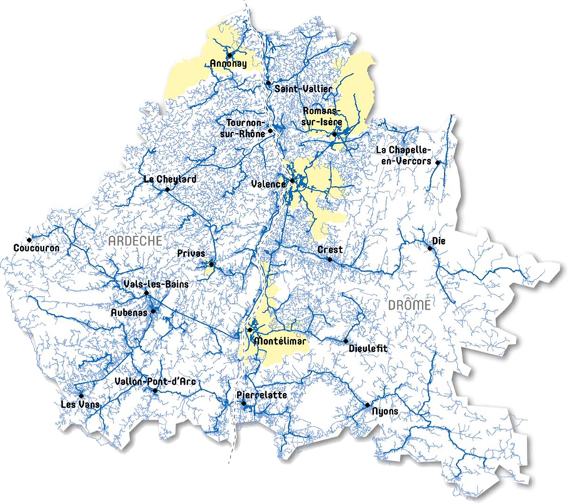 carte territoire ardèche et drôme la fibre pour tous
