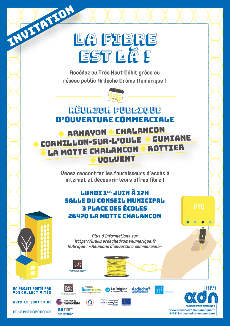 Flyers Réunion publique La Motte-Chalancon
